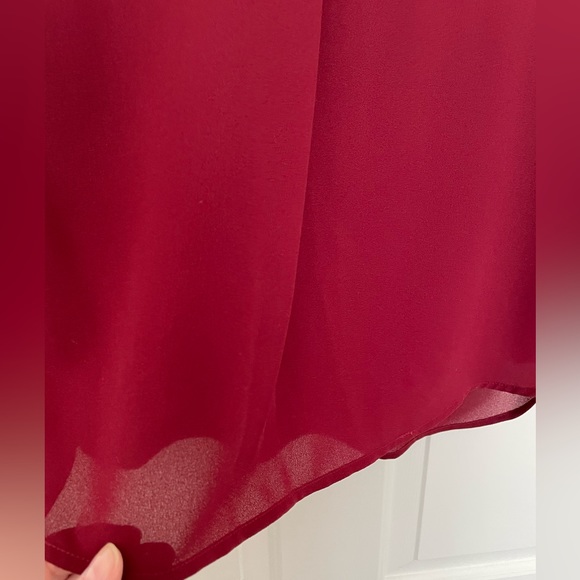 Liz Claiborne Career NWOT long sleeve vneck top blouse size Large- deep maroon - Picture 3 of 8